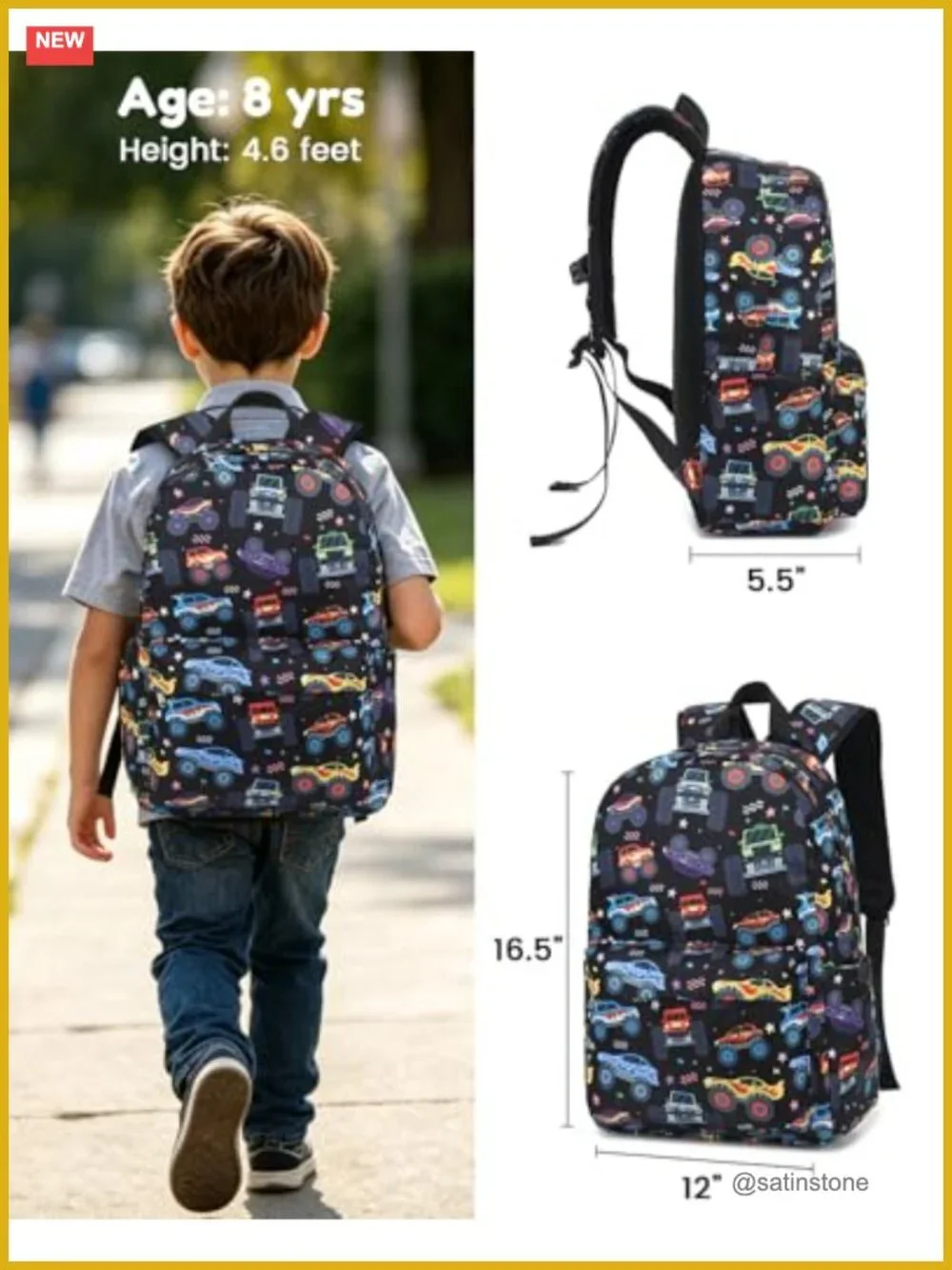 Kids Backpack for Boys, Preschool Toddler Backpack Kindergarten School Bookbag